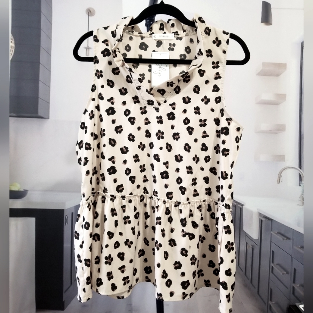 FSL + Apparel Animal Print Top - Size M